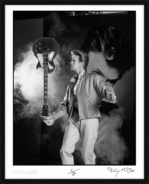 Mr Bowie and His Favourite Gibson Les Paul — Limited Edition Print, framed - Tony McGee