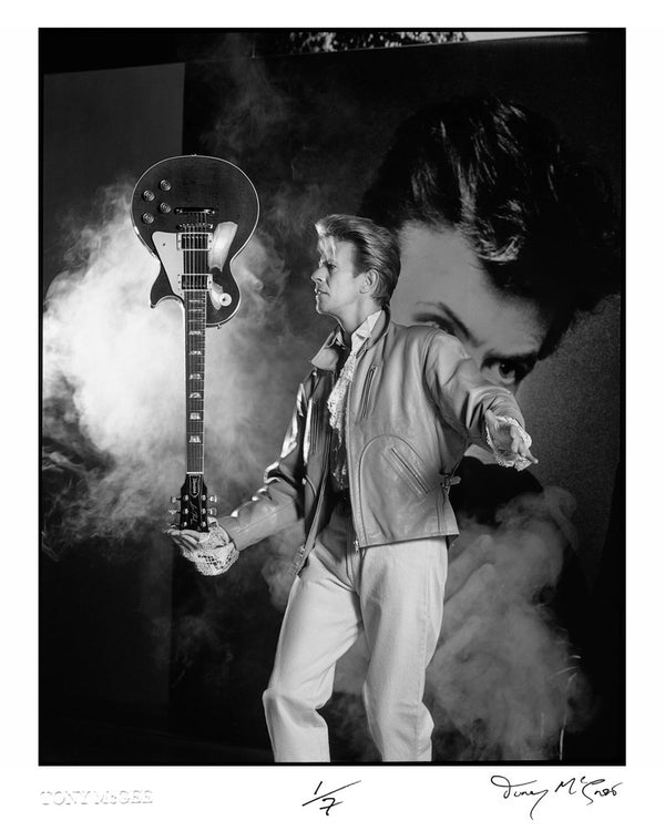 Mr Bowie and His Favourite Gibson Les Paul — Signed Limited Edition Print - Tony McGee