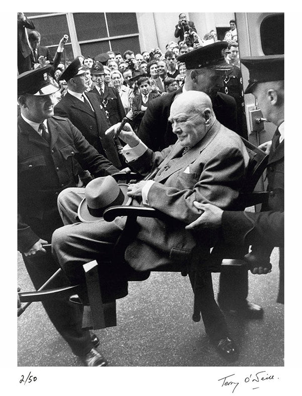 Winston Churchill carried from an ambulance, 1962 — Signed Limited Edition Print - Terry O'Neill