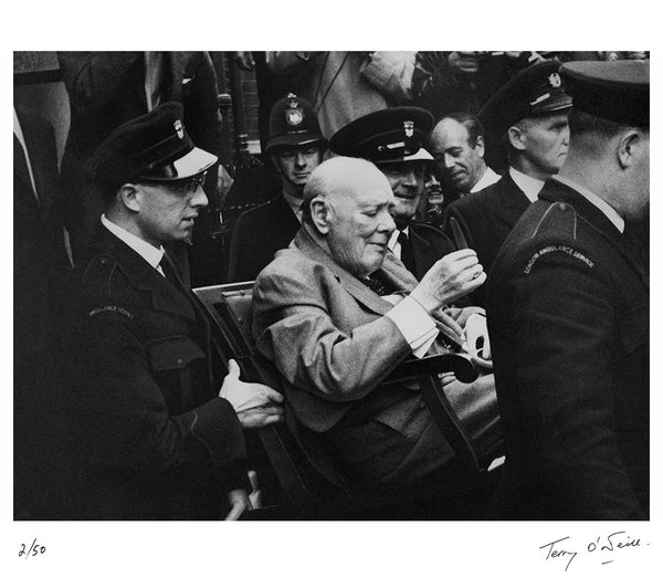 Winston Churchill leaving the hospital, 1962 — Signed Limited Edition Print - Terry O'Neill