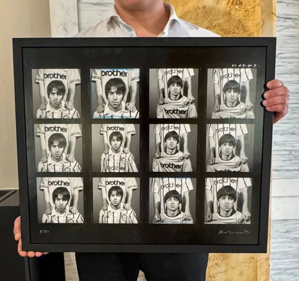 Liam and Noel Gallagher of Oasis, Contact Sheet, 1994 by Kevin Cummins – Limited Edition Print.