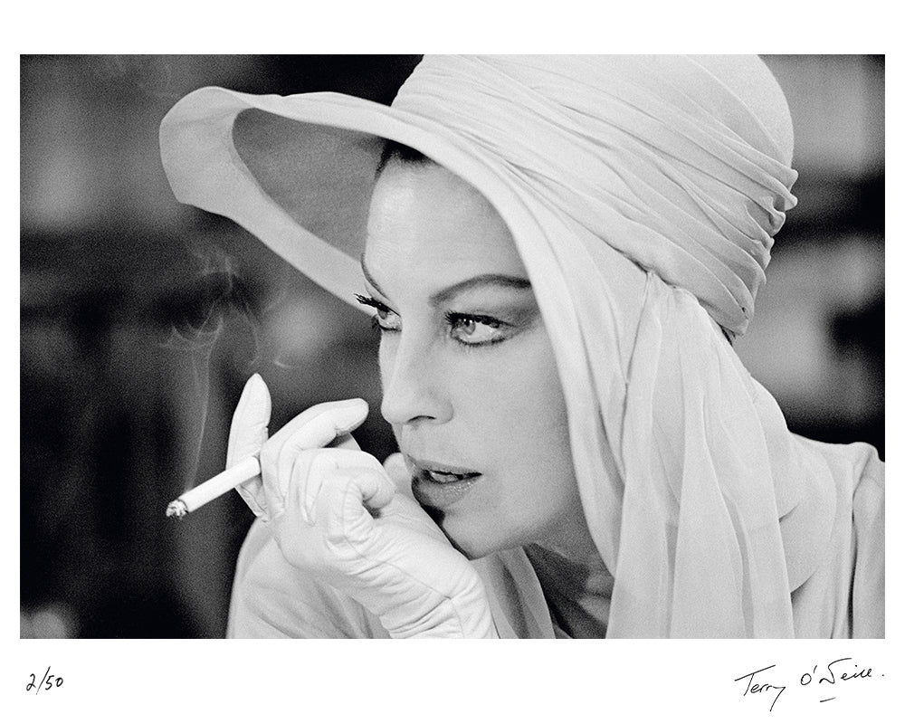 Ava Gardner smoking on set, 1972 — Limited Edition Print - Terry O'Neill