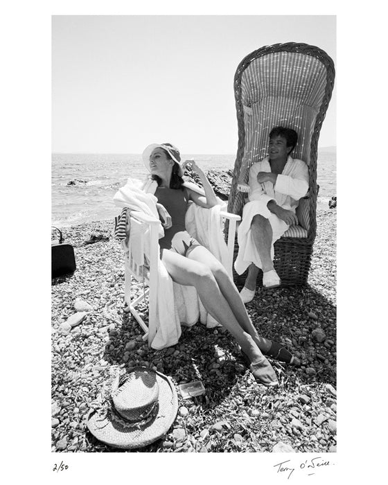 Albert Finney and Audrey Hepburn in St. Tropez, 1967 — Limited Edition Print - Terry O'Neill
