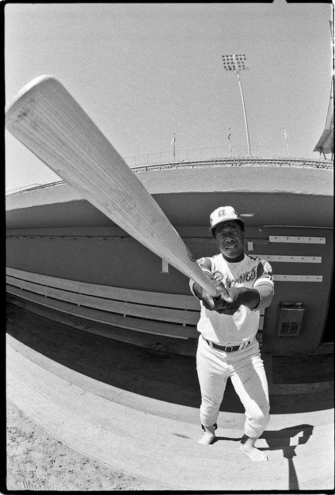 Hank Aaron in the dugout, 1973 — Limited Edition Print - Al Satterwhite
