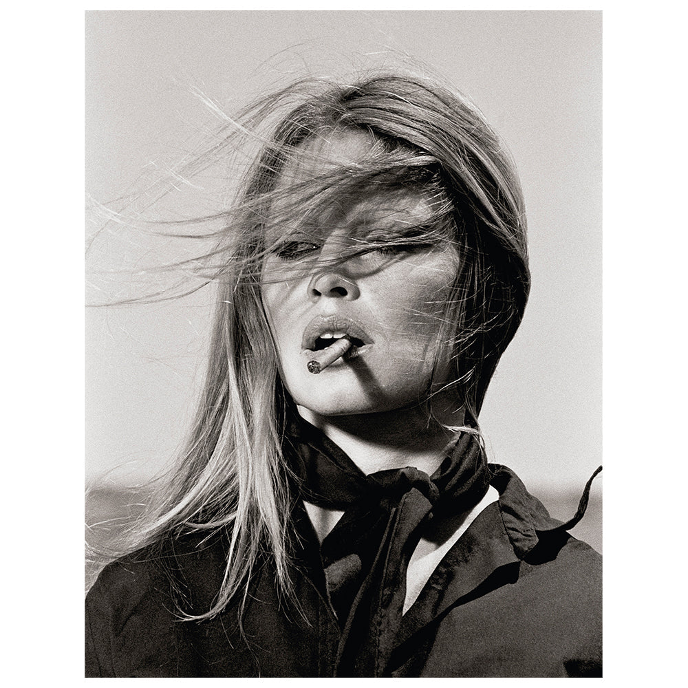 Brigitte Bardot smoking a cigar, 1971 — Co-Signed Edition Print