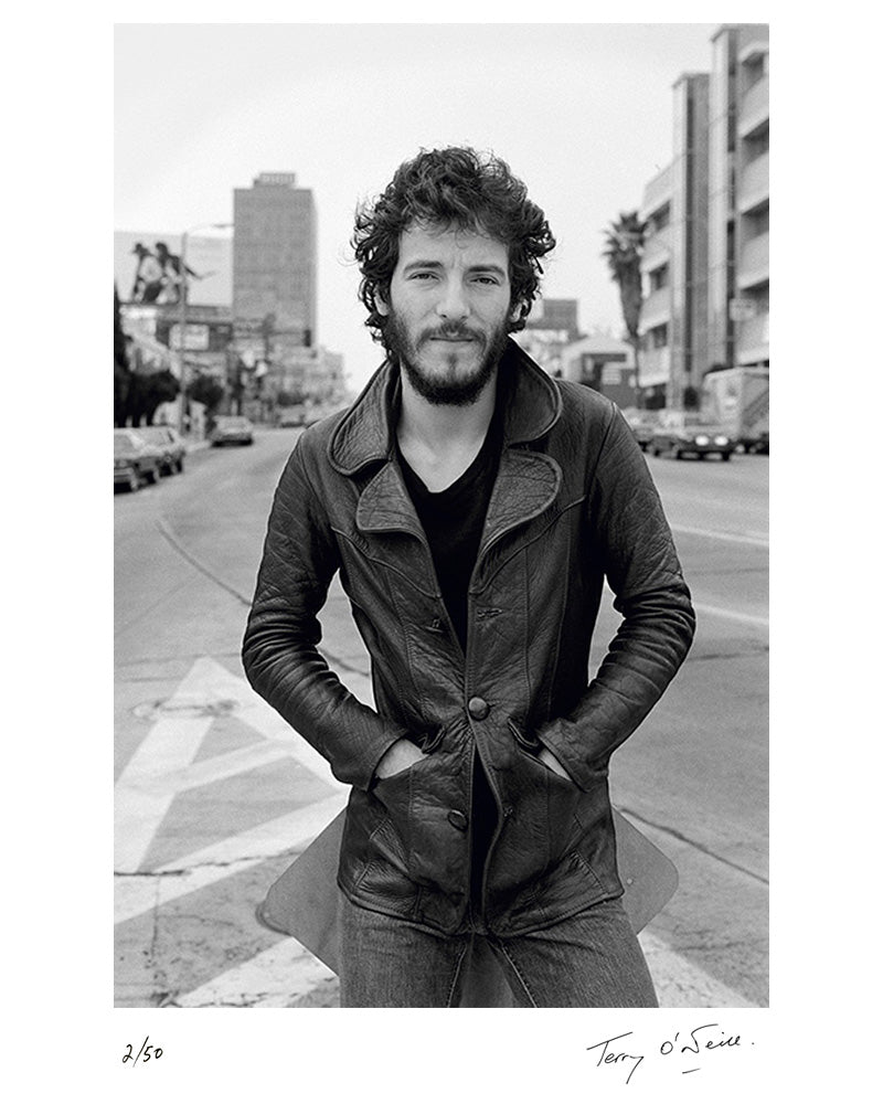 Bruce Springsteen on The Strip, 1975 by Terry O'Neill – Limited Edition Print.