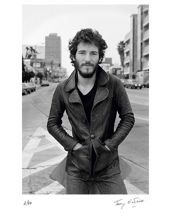 Bruce Springsteen on The Strip, 1975 — Limited Edition Print - Terry O'Neill
