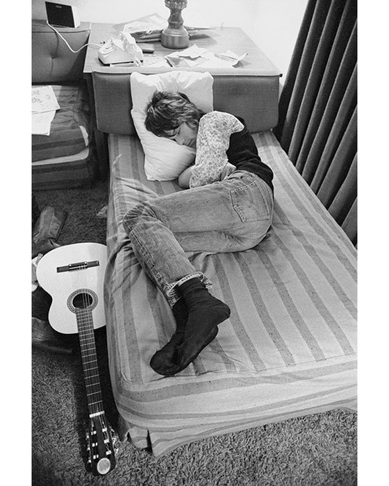Jeff Beck resting at the Holiday Lodge, 1968 — Limited Edition Print - Baron Wolman