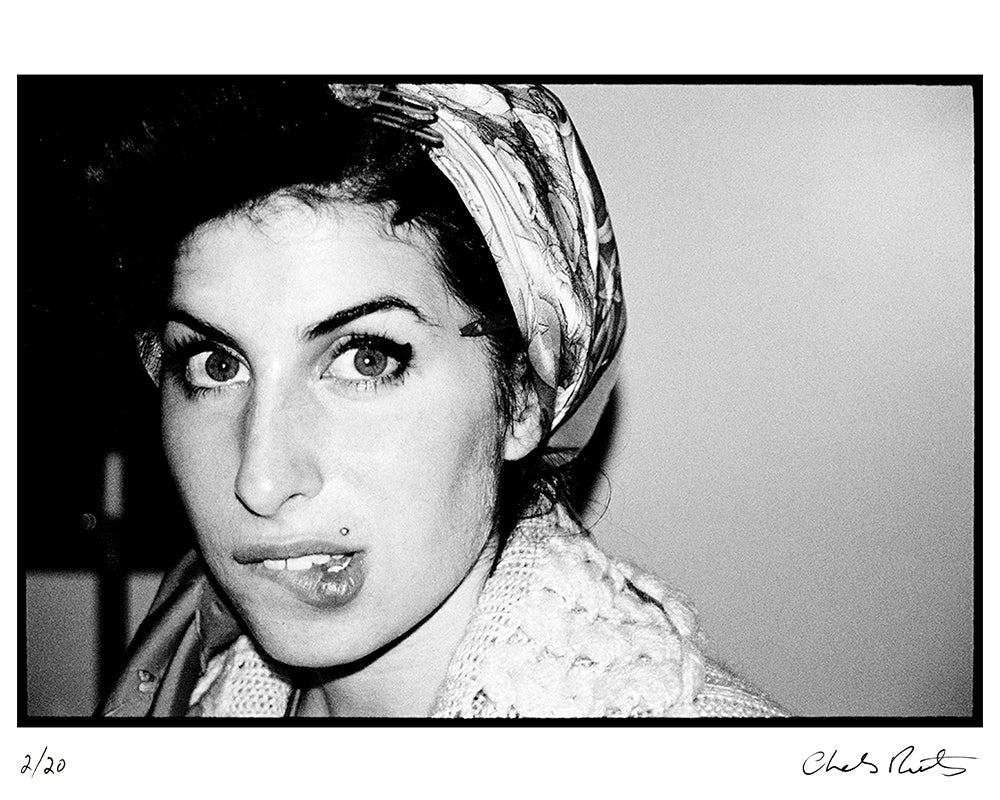 Amy Winehouse Bites Her Lip, 2003 by Charles Moriarty – Limited Edition Print.