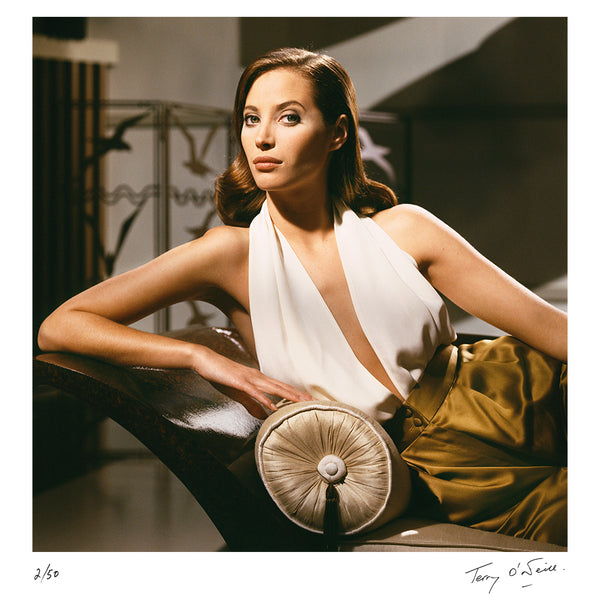 Christy Turlington lounging, 1992 — Limited Edition Print - Terry O'Neill