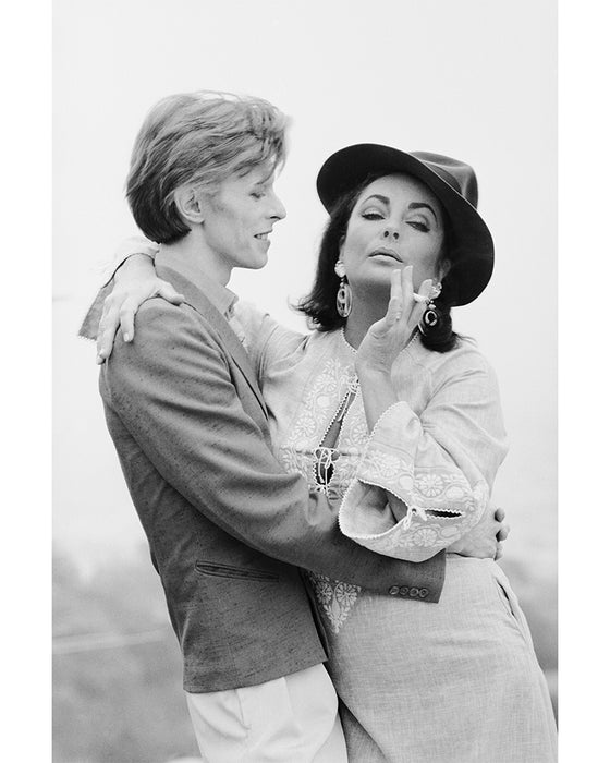 David Bowie & Elizabeth Taylor in Beverly Hills, 1975 — Limited Edition Print - Terry O'Neill