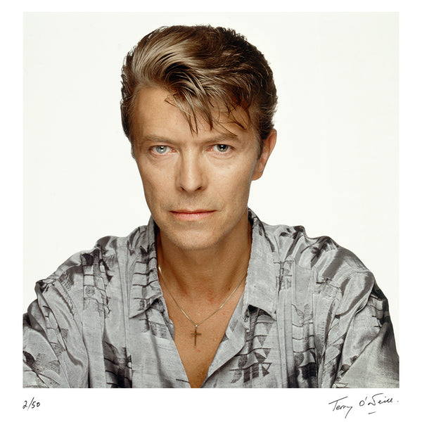 David Bowie wearing a cross, 1992 — Limited Edition Print - Terry O'Neill
