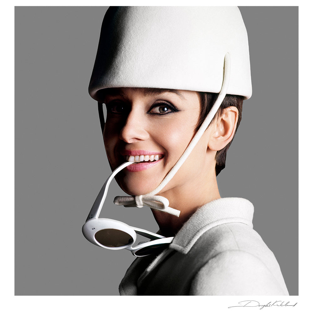 Audrey Hepburn in a white hat, 1965 — Limited Edition Print - Douglas Kirkland