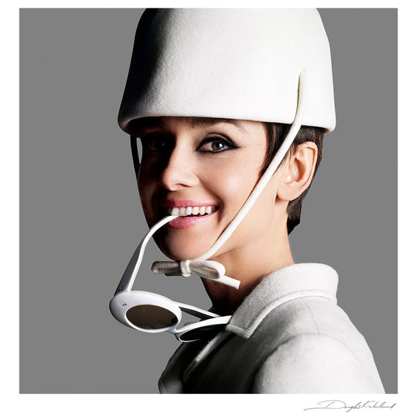Audrey Hepburn in a white hat, 1965 — Open Edition Print - Douglas Kirkland
