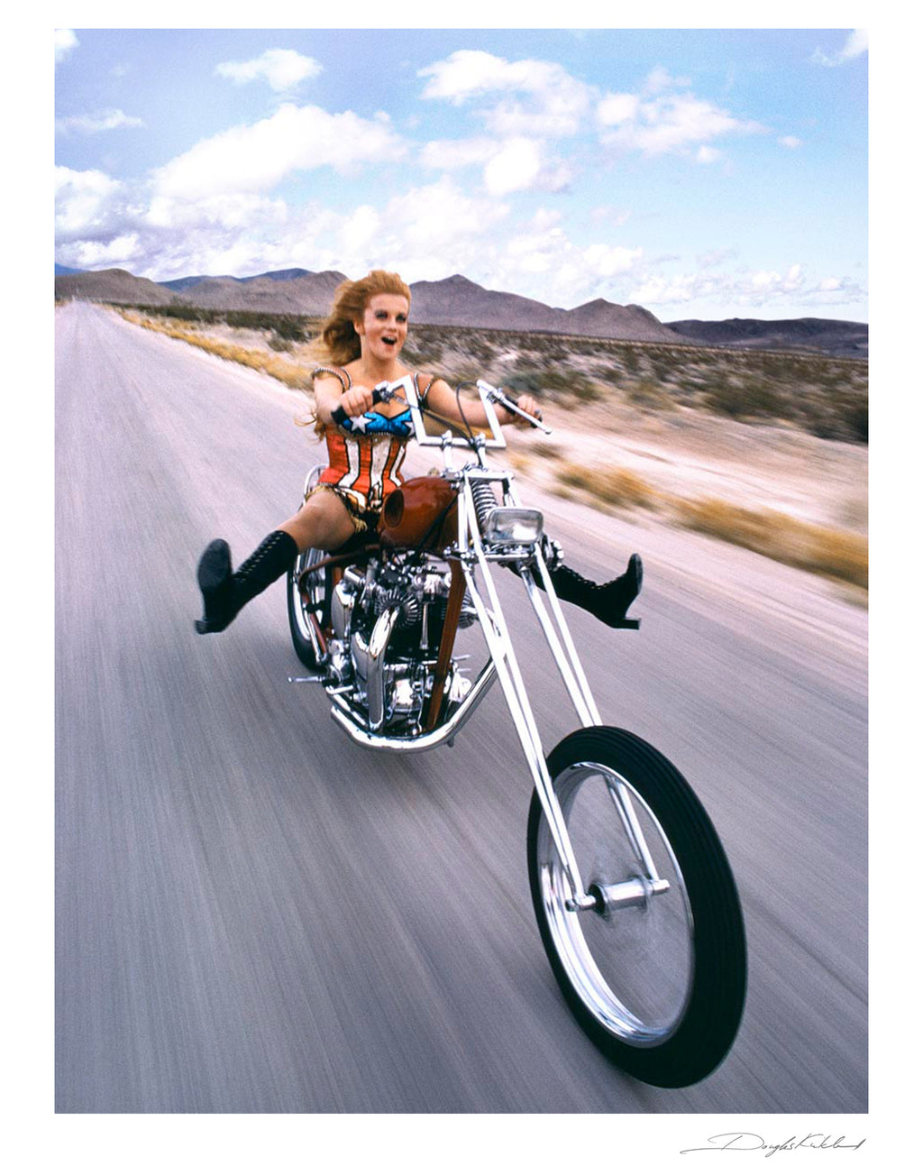 Ann-Margret on a chopper motorbike, 1971 — Limited Edition Print - Douglas Kirkland