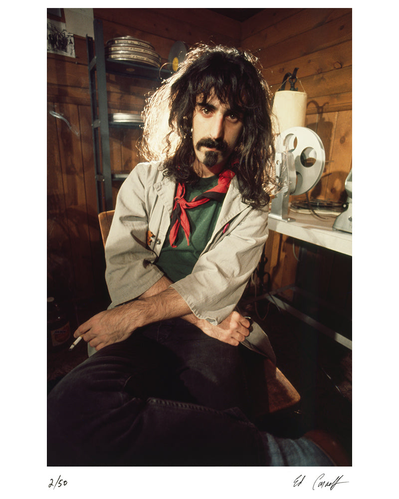Frank Zappa at home in Laurel Canyon, 1972 by Ed Caraeff – Limited Edition Print.