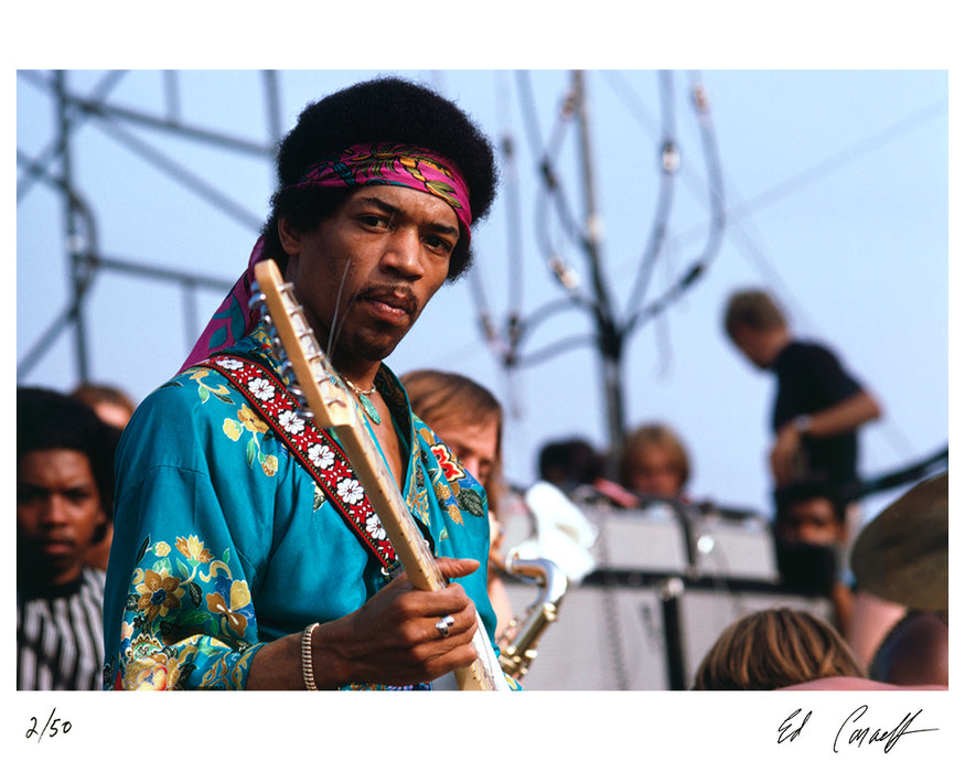Jimi Hendrix at Newport Pop Festival, 1969 — Limited Edition Print - Ed Caraeff