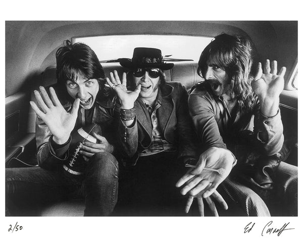 Three Dog Night in a limousine, 1972 — Limited Edition Print - Ed Caraeff