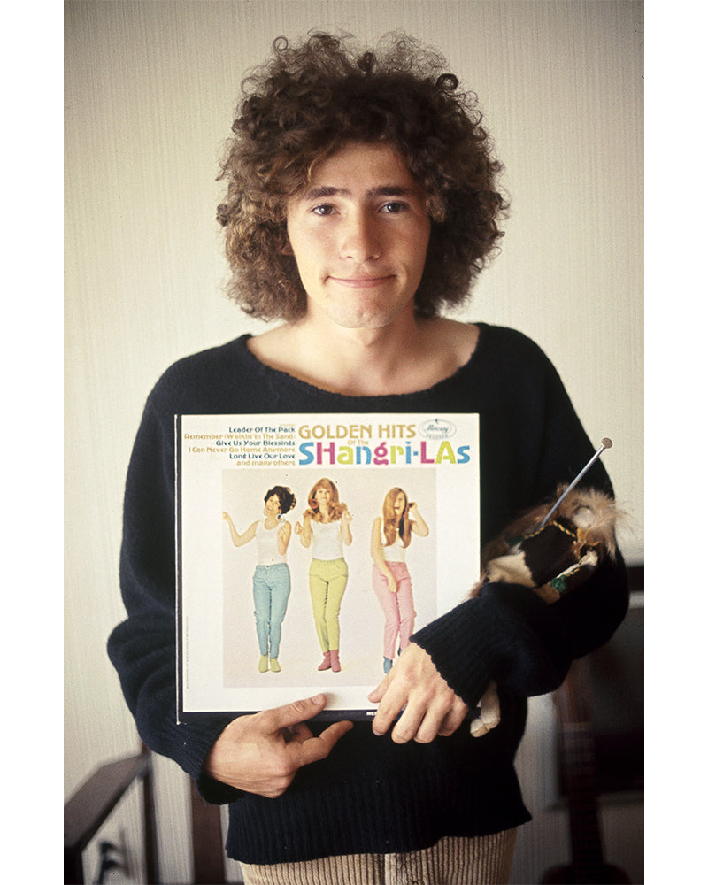 Tim Buckley holding a Shangri-Las vinyl, 1967 by Ed Caraeff – Limited Edition Print.