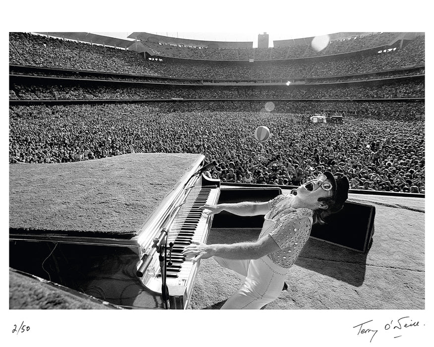 Elton John performing in LA, 1975 — Limited Edition Print - Terry O'Neill