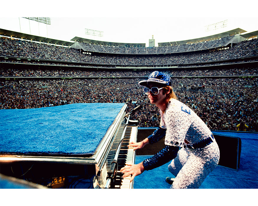 Elton John at Dodger Stadium, 1975 — Limited Edition Print - Terry O'Neill