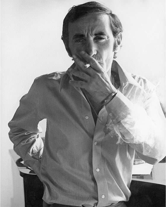 Charles Aznavour smoking a cigarette — Limited Edition Print - Eva Sereny