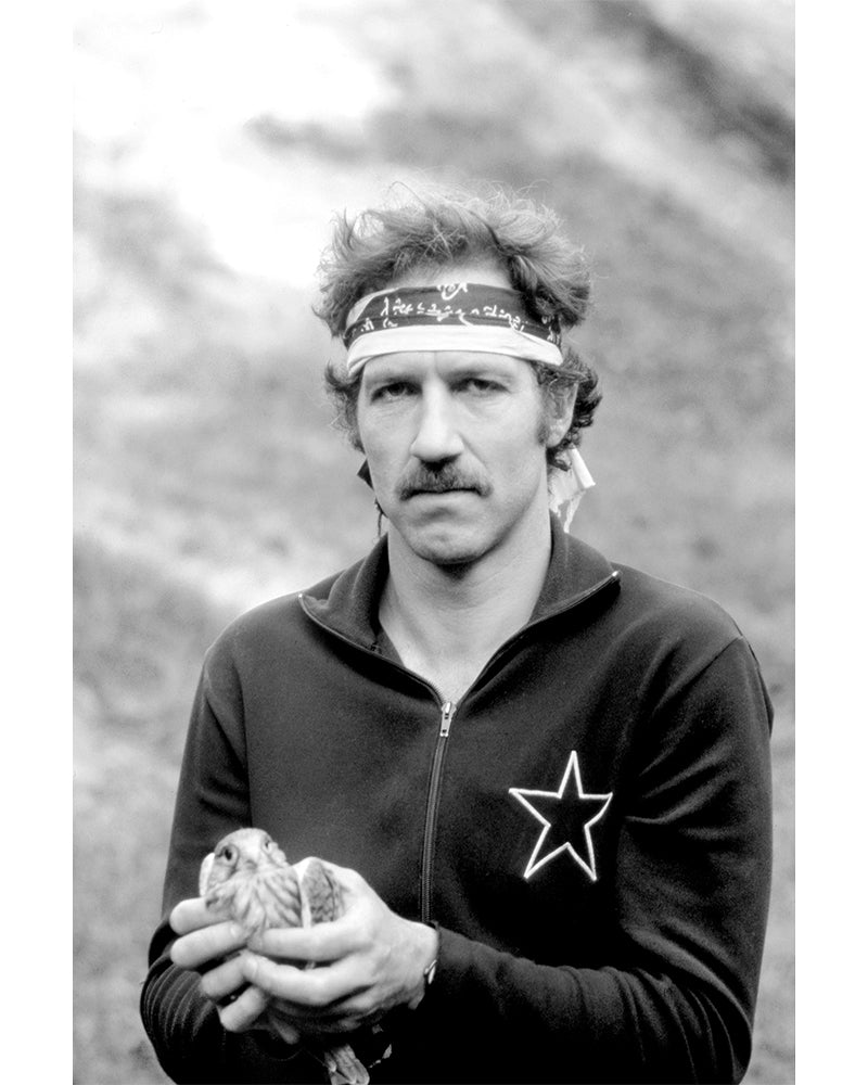 Werner Herzog holding a bird, 1970s — Limited Edition Print - Eva Sereny