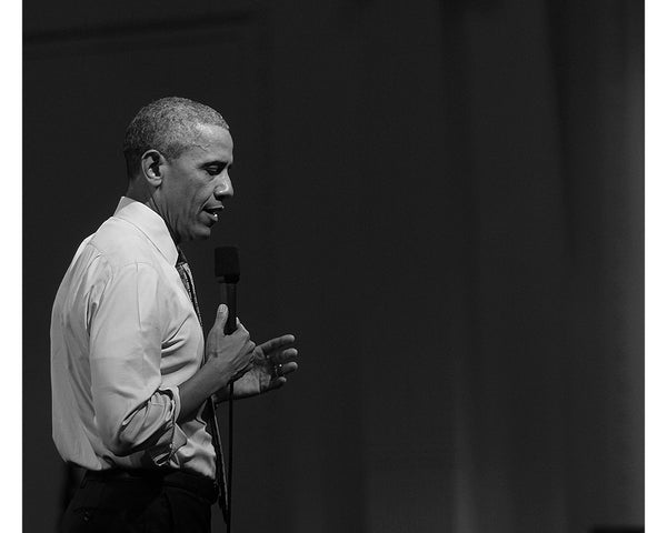 Barrack Obama speaking at London Town Hall, 2016 — Limited Edition Print - Greg Brennan