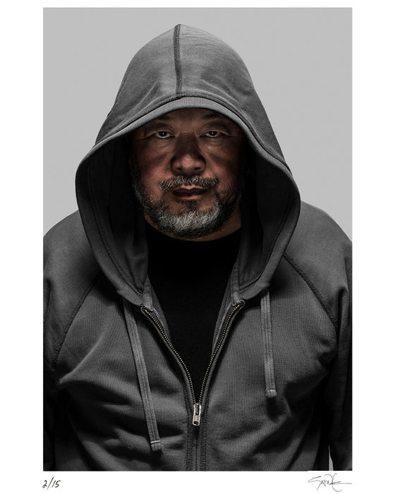 Ai Weiwei posing for a portrait — Limited Edition Print - Gavin Evans