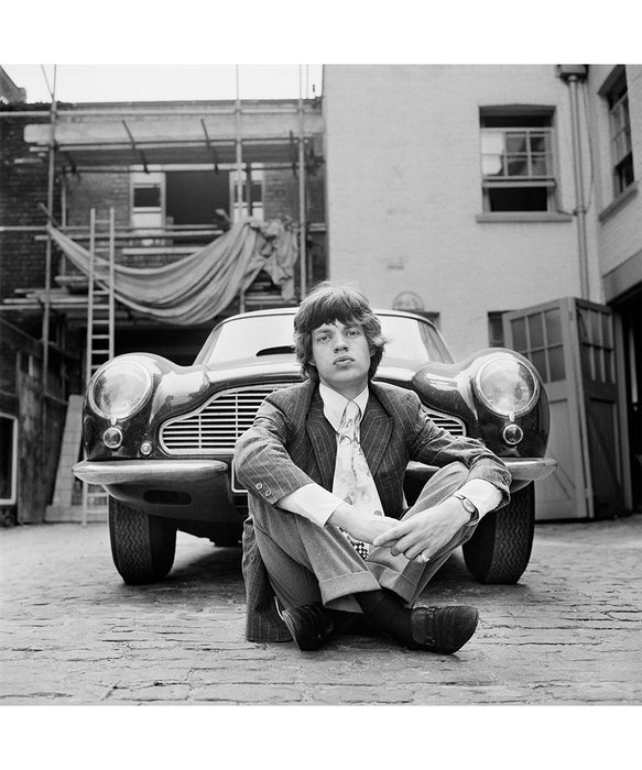 Mick Jagger with his Aston Martin DB6, 1966 — Limited Edition Print - Gered Mankowitz