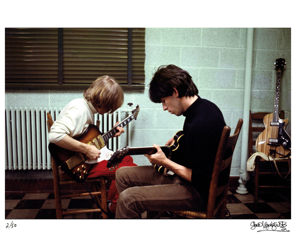 Brian Jones and Keith Richards backstage, 1965 — Limited Edition Print - Gered Mankowitz
