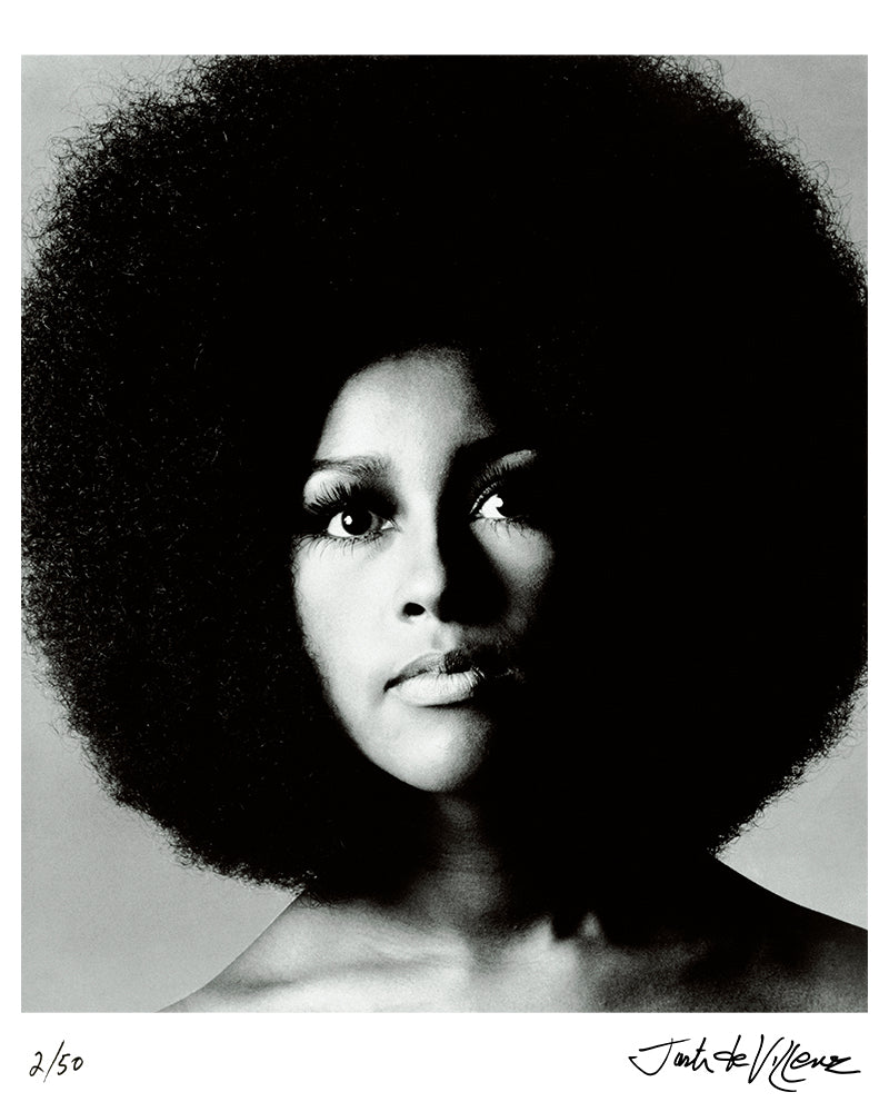Marsha Hunt close up portrait, 1968 by Justin de Villeneuve – Limited Edition Print.