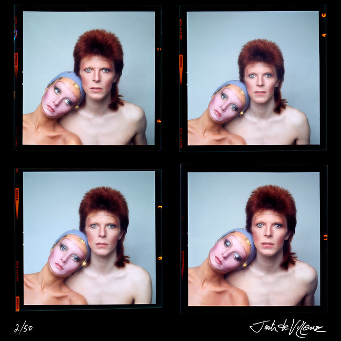 David Bowie & Twiggy Pin Ups contact sheet, 1973 — Limited Edition Print - Justin De Villeneuve