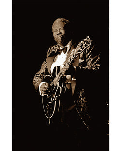 B.B. King performing on stage, 1999 — Limited Edition Print - Janet Macoska