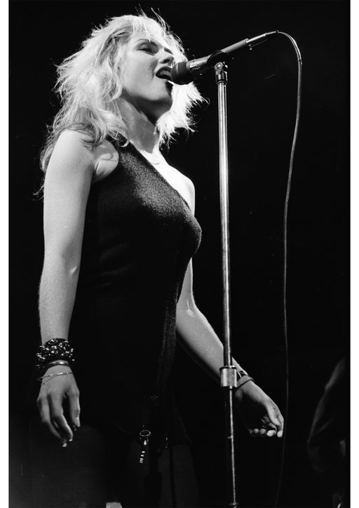 Debbie Harry at the mic, 1978 — Open Edition Print - Janet Macoska