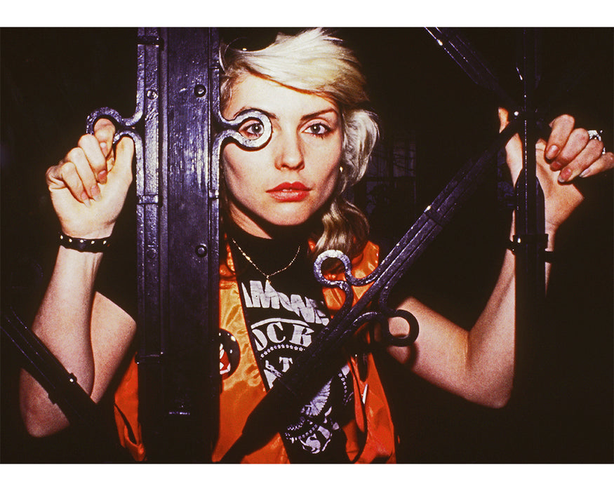 Debbie Harry peaking through an iron fence, 1978 — Limited Edition Print - Janet Macoska