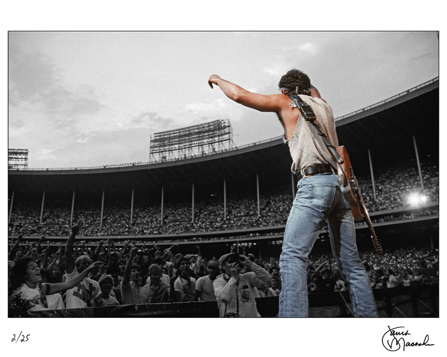 Bruce Springsteen at Cleveland Stadium, 1985 — Limited Edition Print - Janet Macoska