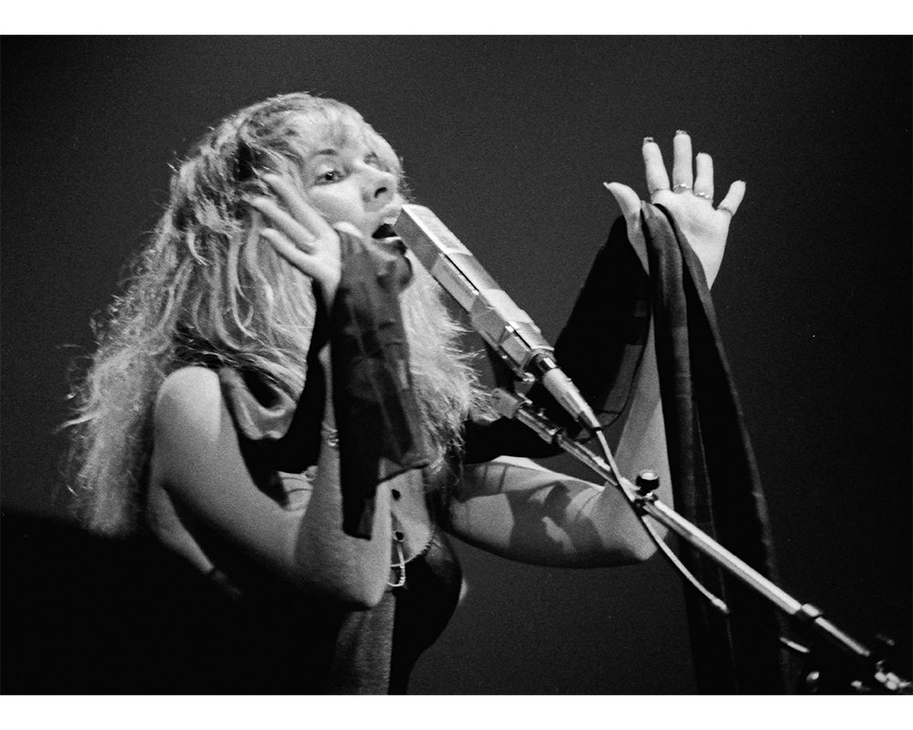 Stevie Nicks performing at Richfield Coliseum in 1977. Janet Macoska / Iconic Images. Not the Aspen writing period.