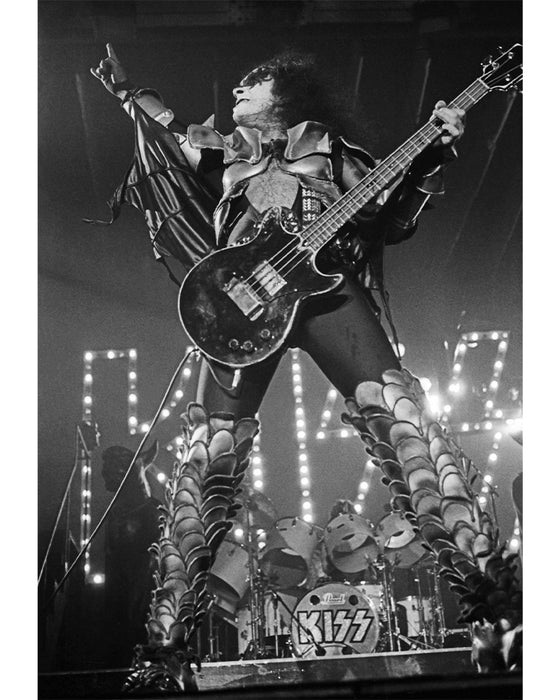 Gene Simmons performing in Cleveland, 1979 — Limited Edition Print - Janet Macoska