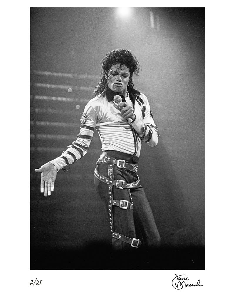 Michael Jackson performing at Richfield Coliseum, 1988 by Janet Macoska – Limited Edition Print.