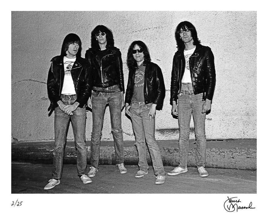 Ramones before their performance in Ohio, 1977 — Limited Edition Print - Janet Macoska