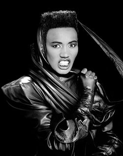 Grace Jones wrapped in leather, 1989 – Limited Edition Print by John Swannell – Limited Edition Print.