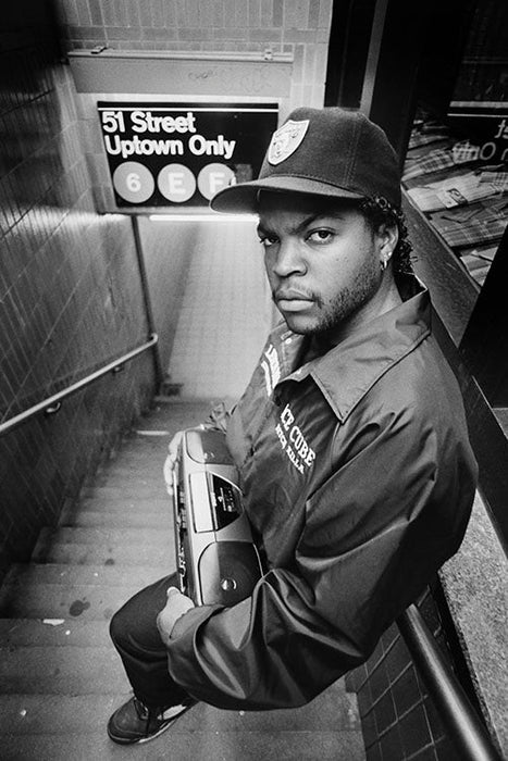 Ice Cube at the 51st Street subway station, 1990 — Limited Edition Print - Kevin Cummins