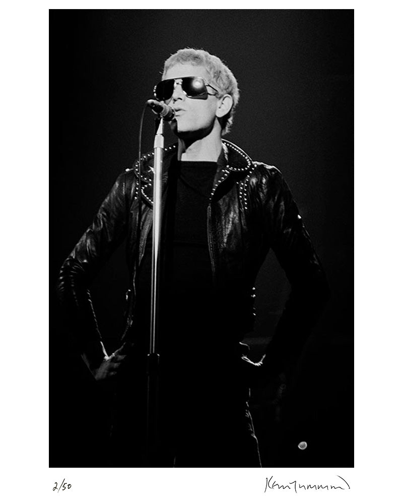 Lou Reed live in Manchester, 1974 by Kevin Cummins – Limited Edition Print.