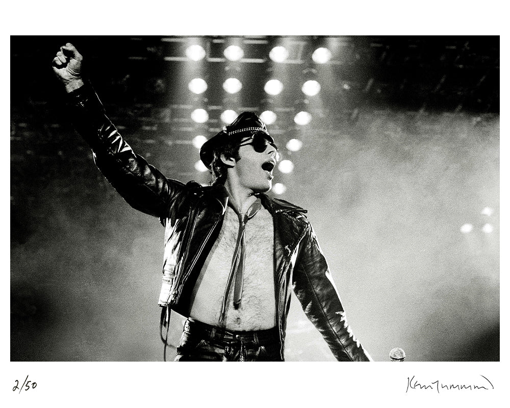 Freddie Mercury at the Manchester Apollo, 1979 by Kevin Cummins – Limited Edition Print.