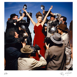 Kate Moss with fake reporters, 1992 — Limited Edition Print - Terry O'Neill