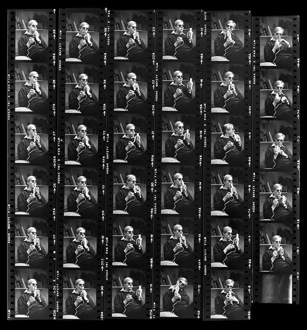 Andy Warhol eating a banana contact sheet, 1965 — Limited Edition Print - Lawrence Fried
