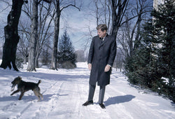 John F. Kennedy playing with his dog Charlie, 1962 — Limited Edition Print - Lawrence Fried