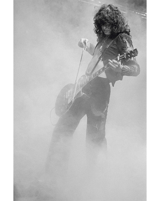 Jimmy Page at Earls Court Exhibition Centre, 1975 — Limited Edition Print - Terry O'Neill