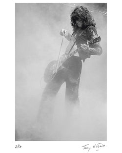 Jimmy Page at Earls Court Exhibition Centre, 1975 - Limited Edition Print by Terry O'Neill – Limited Edition Print.